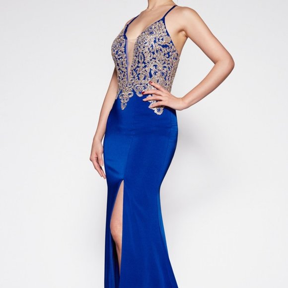 Fitted Satin Crepe Gown - CNML927